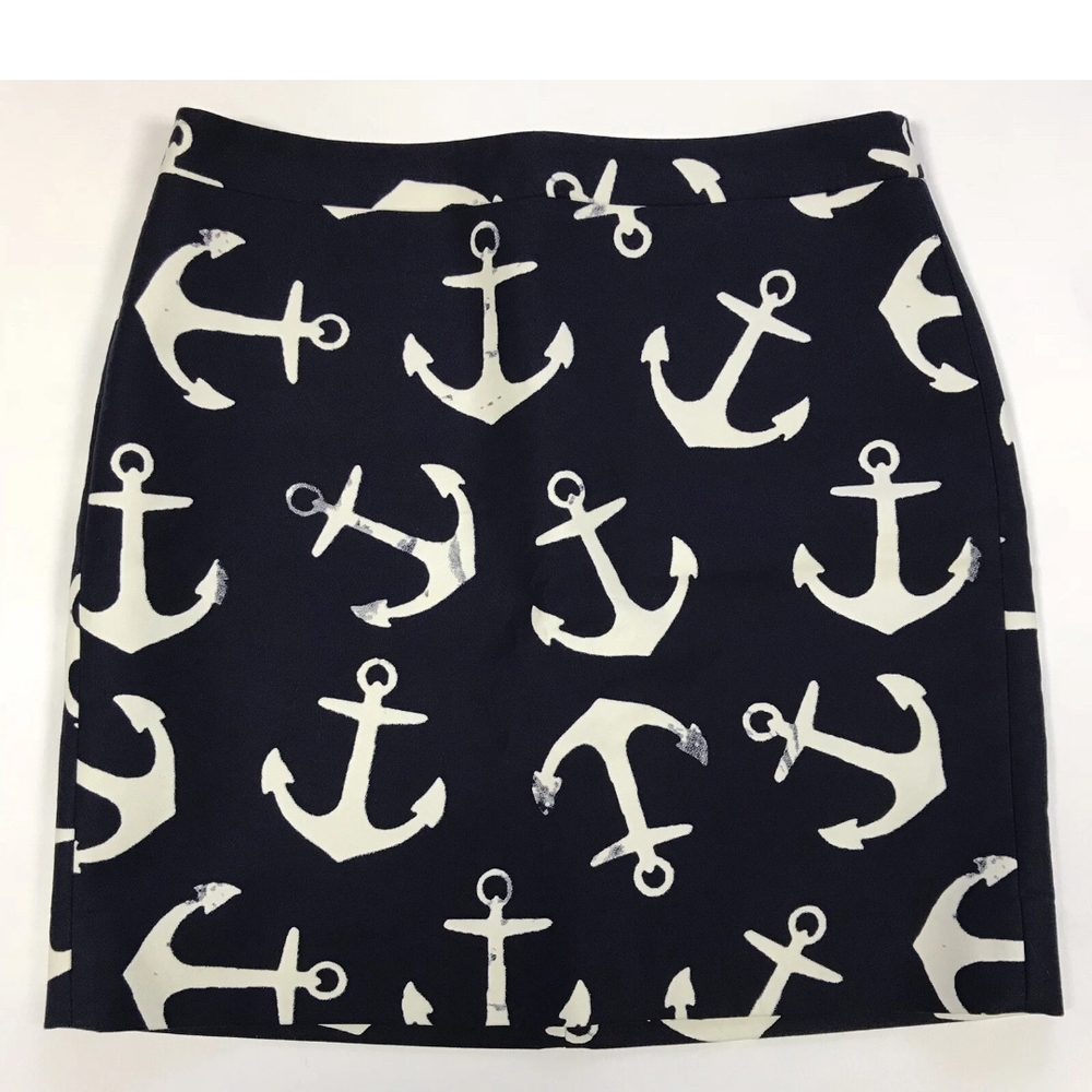 J. Crew Postage Stamp Dizzy Anchors Mini Skirt